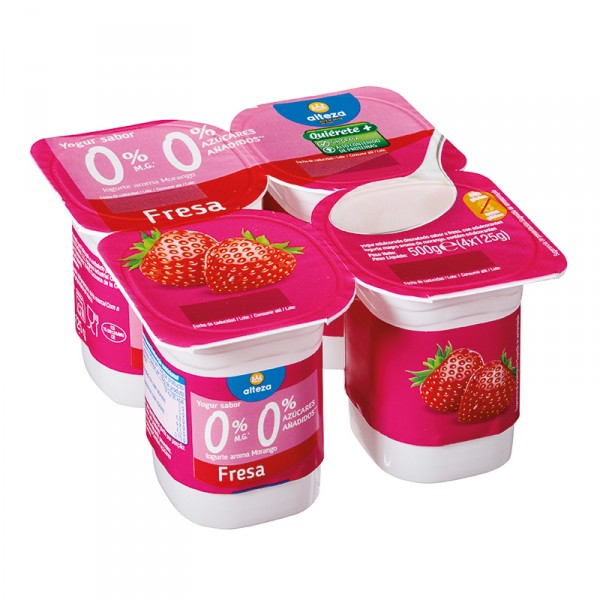YOGUR ALTEZA SABOR FRESA 0% P-4 UNDS X 125 GR.