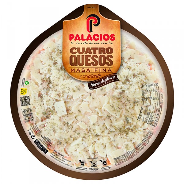 PIZZA MASA FINA PALACIOS QUESOS 390 GRS