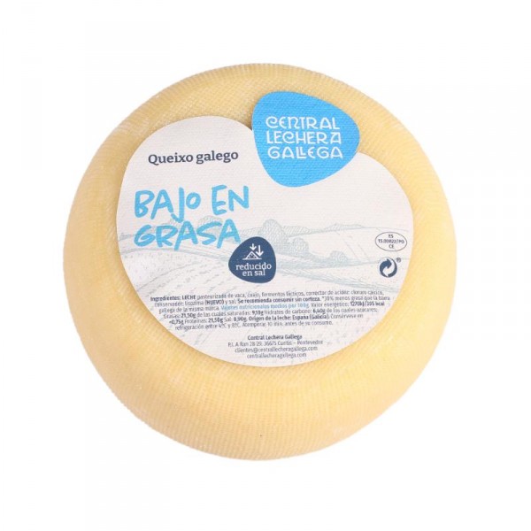 QUESO LIGHT REDUCIDO EN SAL CENTRAL LECHERA GALLEGA 600 GR