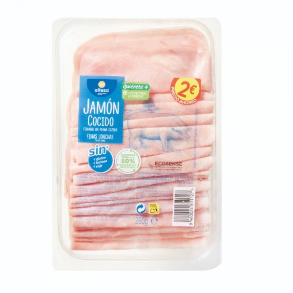 JAMON COCIDO ALTEZA FINAS LONCHAS 260 GRS