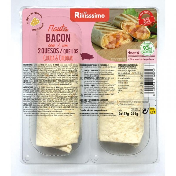 FLAUTA RIKISSSIMO BACON Y 2 QUESOS 275 GRS.   AA