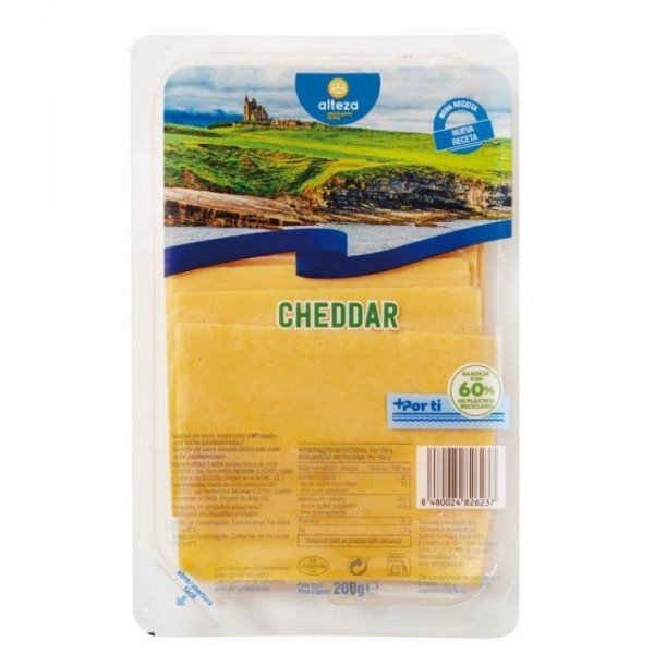 QUESO ALTEZA CHEDDAR LONCHAS 200 GRS