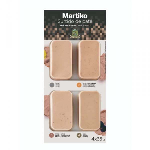 SURTIDO PATES PATO-CALABAZA-SETAS-OCA MARTIKO 4X35 GRS.