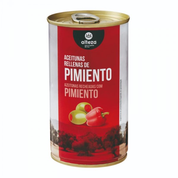 ACEITUNA ALTEZA RELLENA PIMIENTO 350 GR., 150 GR. P.E.