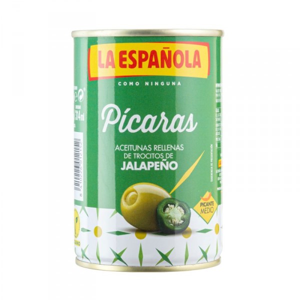 ACEITUNA LA ESPAÑOLA RELL. TROCITOS JALAPEÑO 300GR.130GR.PE