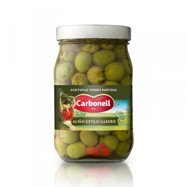 ACEITUNA CARBONELL ALIÑADA CASERA 450 GRS P.E.