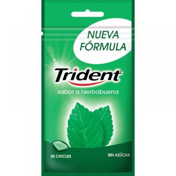 CHICLE TRIDENT HIERBABUENA BOLSA 43,5 GRS.