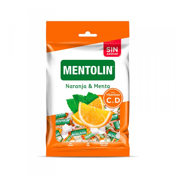 CARAMELO MENTOLIN NARANJA-MENTA SIN AZUCAR 100 GRS.
