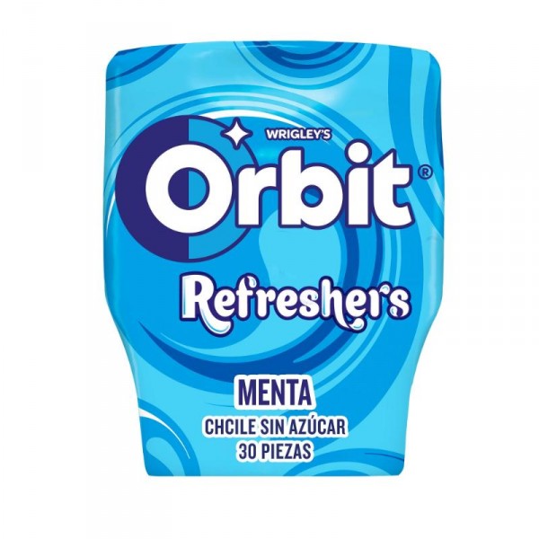 CHICLE ORBIT REFRESHERS MENTA BOT.30 GRAGEAS 67 GRS.