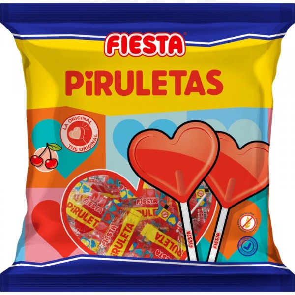 PIRULETA FIESTA CORAZON PACK 7 UNDS 91 GRS