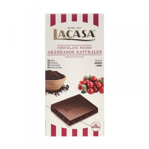 CHOCOLATE LACASA NEGRO ARANDANOS 100 GRS
