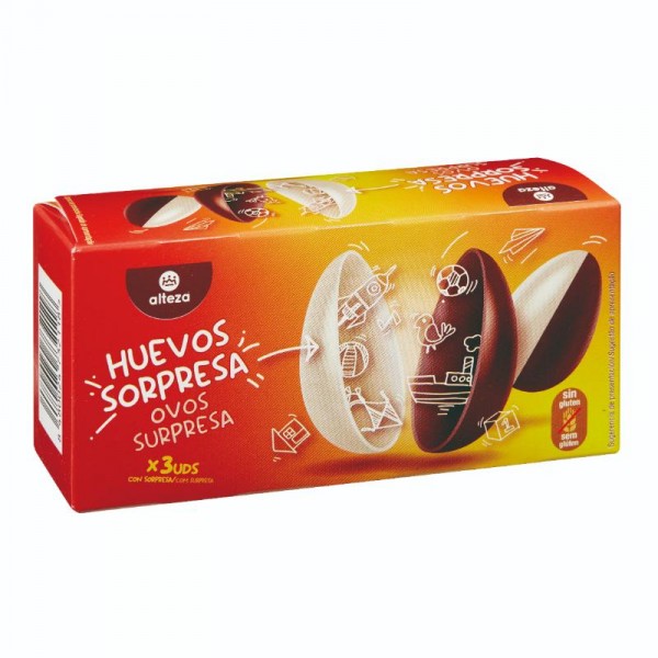 HUEVO ALTEZA SORPRESA CHOCOLATE PACK 3 UNDS 60 GRS