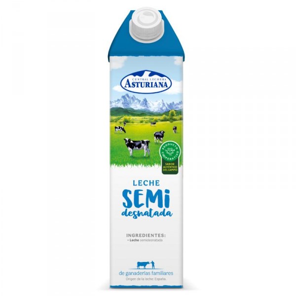 LECHE ASTURIANA SEMIDESNATADA BRIK LITRO
