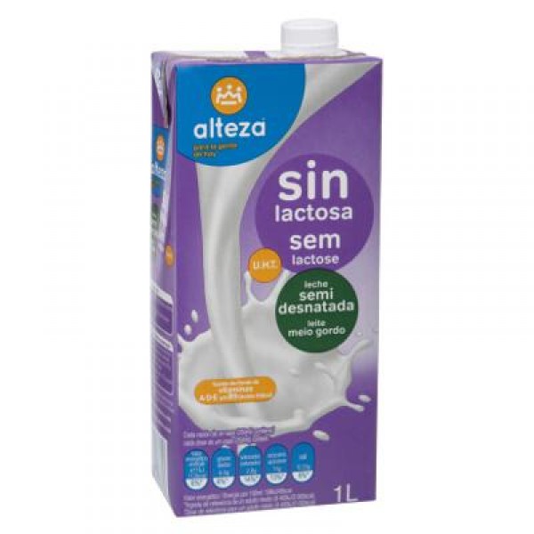 LECHE ALTEZA SEMIDESNATADA SIN LACTOSA BRIK LITRO
