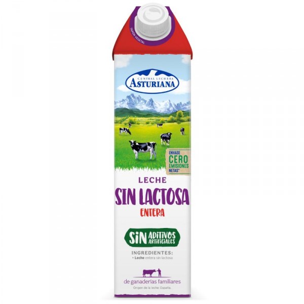 LECHE ASTURIANA SIN LACTOSA ENTERA BRIK LITRO