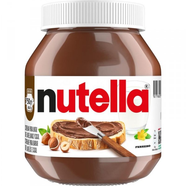 CREMA CACAO NUTELLA CON AVELLANAS 750 GRS