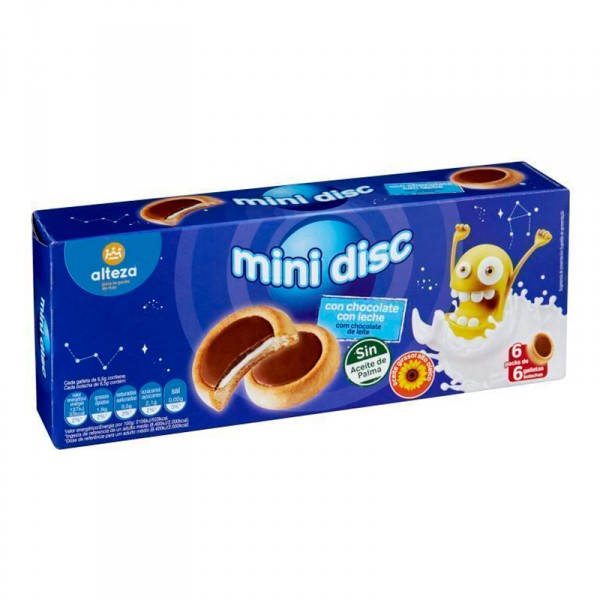 GALLETAS ALTEZA MINI DISC CHOCOLATE CON LECHE 236 GRS