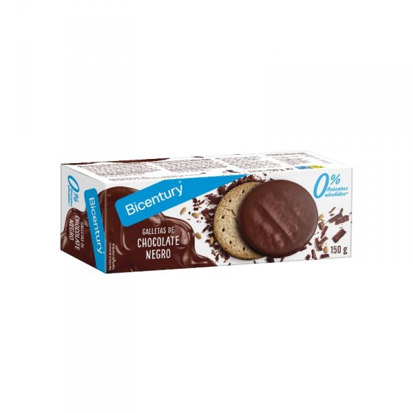 GALLETA BICENTURY DIGESTIVE CHOCOLATE NEGRO 0% AZ.AÑAD.150GR