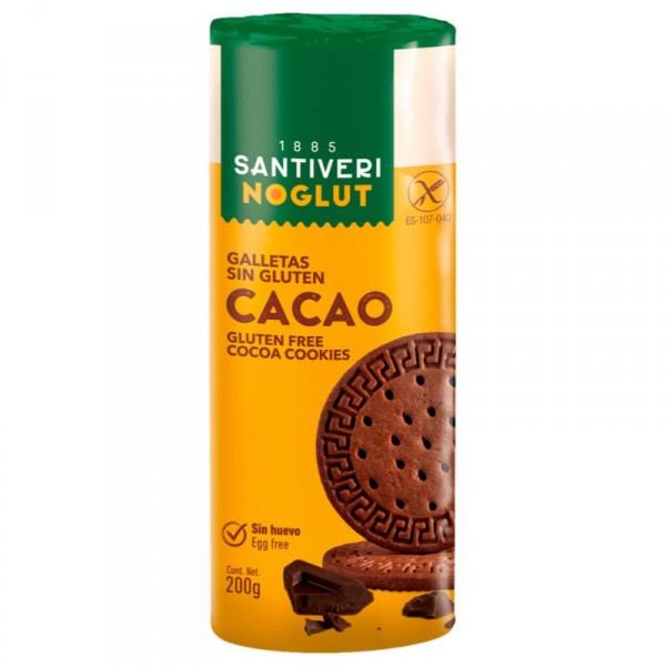 GALLETAS SANTIVERI NOGLUT CACAO S/GLUTEN 200 GRS.