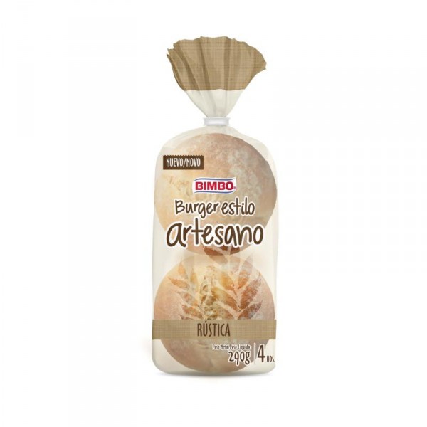 PAN BIMBO BURGER ESTILO ARTESANO RUSTICA P-4 UND. 290 GRS.
