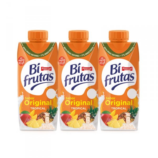 BIFRUTAS PASCUAL TROPICAL PACK 3 UNDS X 330 ML.