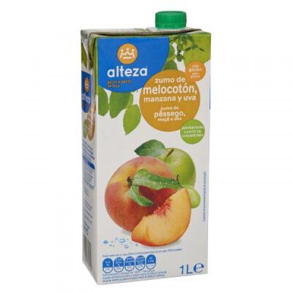 ZUMO ALTEZA MELOCOTON-MANZANA-UVA BRIK 1 LITRO