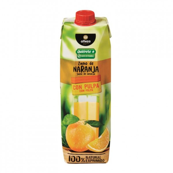 ZUMO ALTEZA NARANJA EXPRIMIDA CON PULPA BRIK 1 LITRO