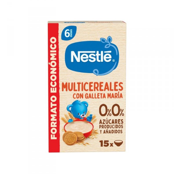 PAPILLA NESTLE MULTICEREALES CON GALLETA MARIA 0% 255 GRS
