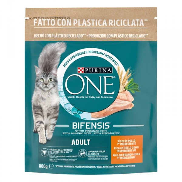 ALIMENTO ONE BIFENSIS ADULT GATO SECO POLLO Y CEREALES 800GR