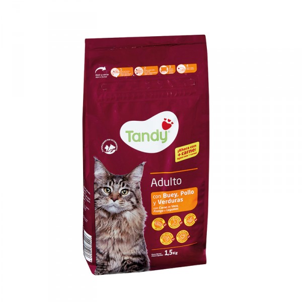 ALIMENTO TANDY GATOS CON BUEY-POLLO-VERDURAS 1,5 KILOS