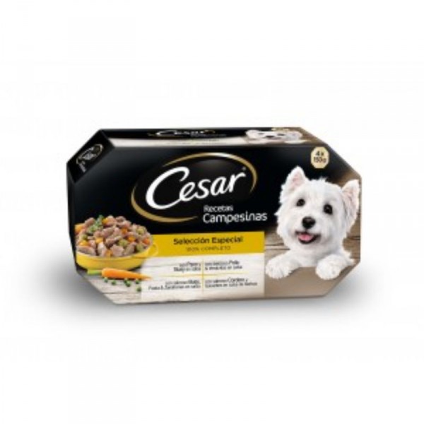ALIMENTO CESAR RECETA CAMPESINA PACK 4 UNDS 600 GRS.