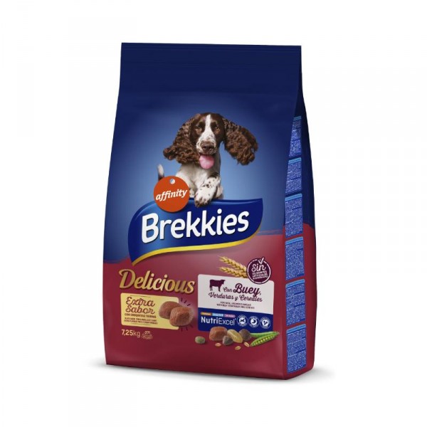 ALIMENTO BREKKIES NUTRI EXCEL DOG BUEY Y VERDURAS 7,25 KG.
