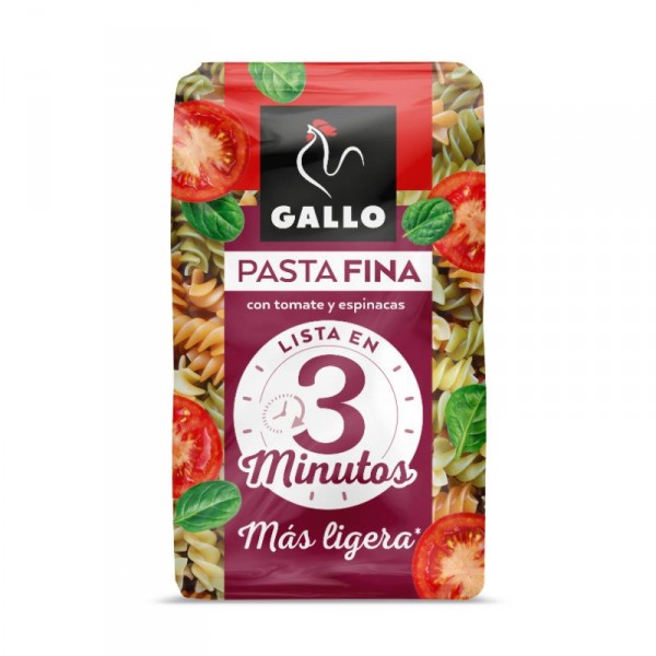 PASTA GALLO HELICES VEGETALES FINA 400 GRS