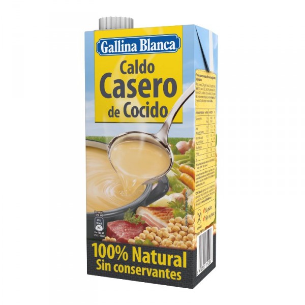 CALDO GALLINA BLANCA CASERO COCIDO 100% NATURAL BRIK LITRO