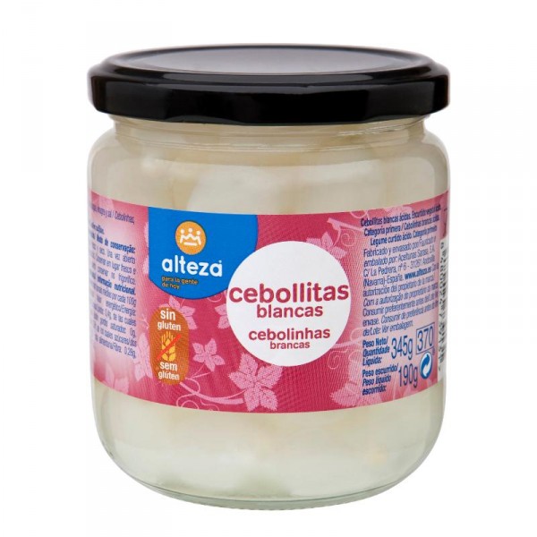CEBOLLITA ALTEZA BLANCA 345 GR., 190 GR. P.E.