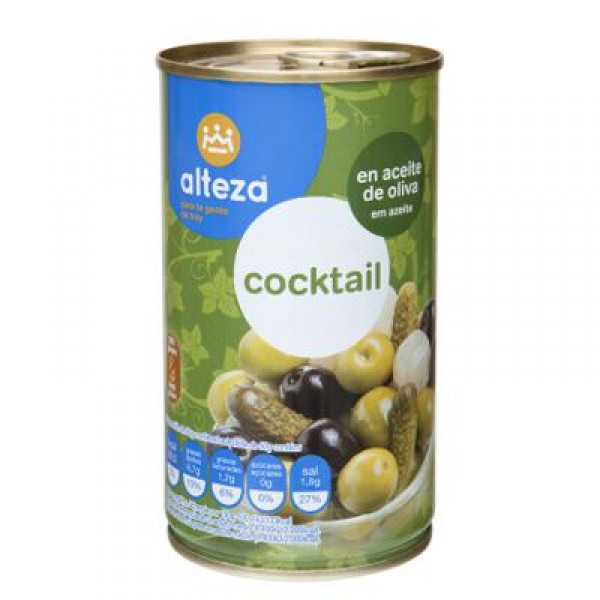 COCKTAIL ALTEZA ACEITE OLIVA F.A.LATA 350 GR., 180 GR. P.E.