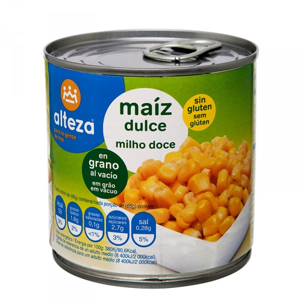 MAIZ DULCE GRANO ALTEZA 300 GR., 285 GR. P.E.