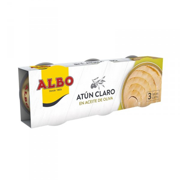 ATUN ALBO CLARO ACEITE OLIVA PACK 3 UND X 65 GR. 144 GR.P.E.