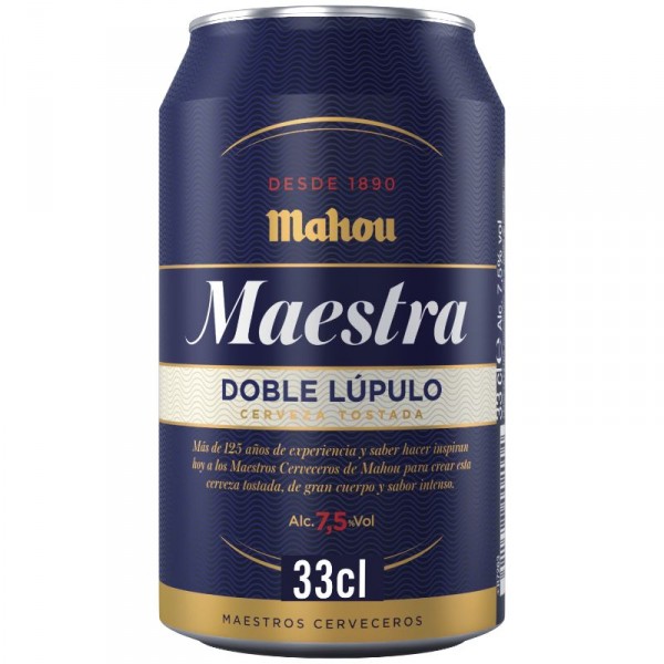 CERVEZA MAHOU MAESTRA LATA 33 CL.