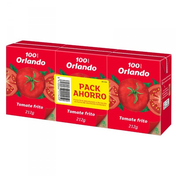 TOMATE ORLANDO FRITO BRIK PACK 3 UNDS X 212 GRS