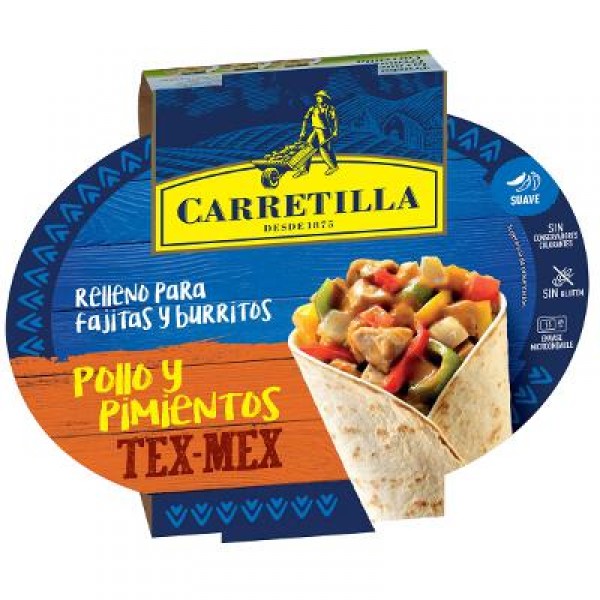 RELLENO FAJITAS Y BURRITOS CARRETILLA POLLO Y PIMIENTOS 300G