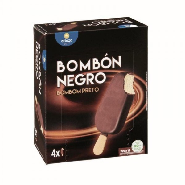 HELADO ALTEZA BOMBON CHOCOLATE NEGRO PACK 4 UNDS X 85 GRS