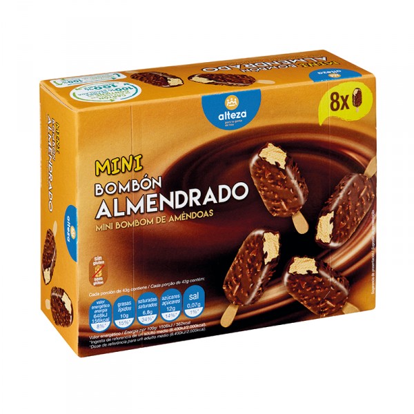 HELADO ALTEZA MINI BOMBON ALMENDRADO PACK 8 UND. X 43 GRS.