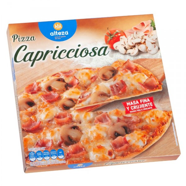 PIZZA ALTEZA CAPRICCIOSA CONGELADA MASA FINA 370 GRS