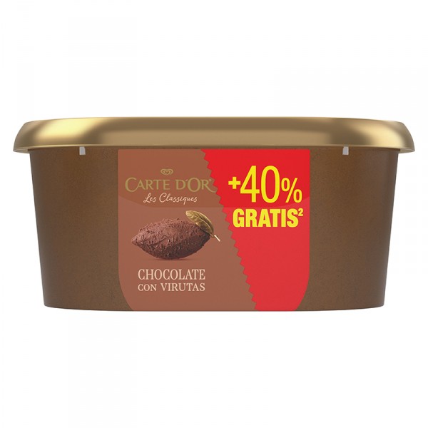 HELADO CARTE D'OR CHOCOLATE 900 ML.+30% GRATIS 650 GRS.