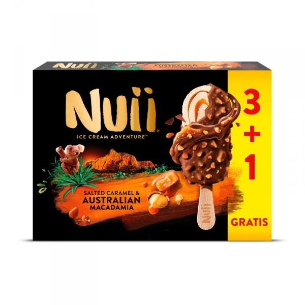 HELADO NUII CARAMELO SALADO NUECES 90ML 3+1 GRATIS, 323 GR