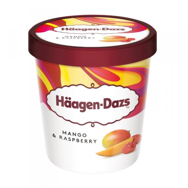 HELADO HÄAGEN-DAZS MANGO-RASPHERRY TARRINA 400 GRS.