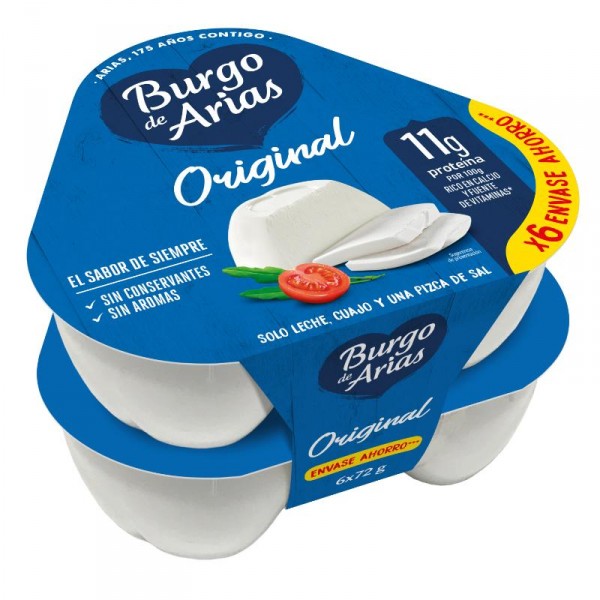 QUESO BURGO DE ARIAS OVNI NATURAL PACK 6 UNDX72 GRS