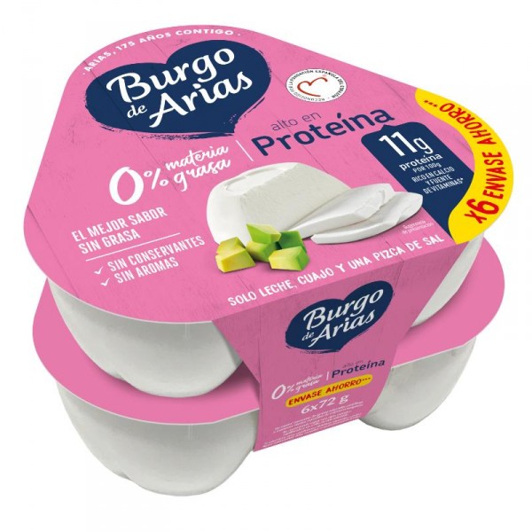 QUESO BURGO DE ARIAS OVNI 0% PACK 6 UNDX72 GRS
