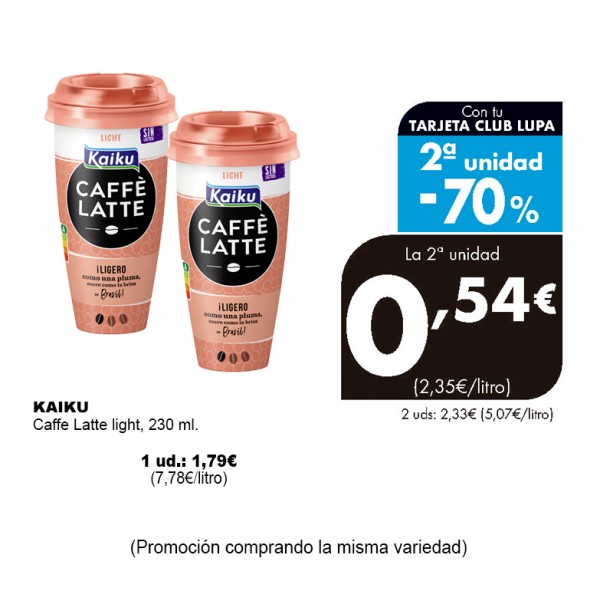 CAFFE LATTE KAIKU LIGHT 230 ML.